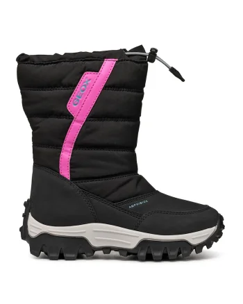Cizme mid-calf impermeabile fara inchidere Himalaya, Negru/Fucsia