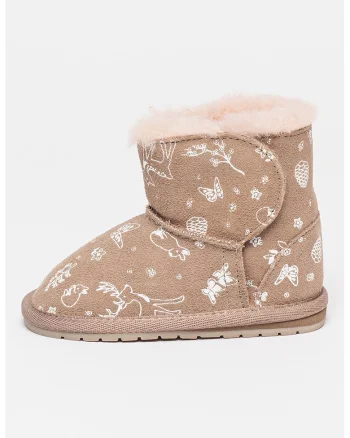 Cizme joase din piele intoarsa Woodland Toddle, Maro