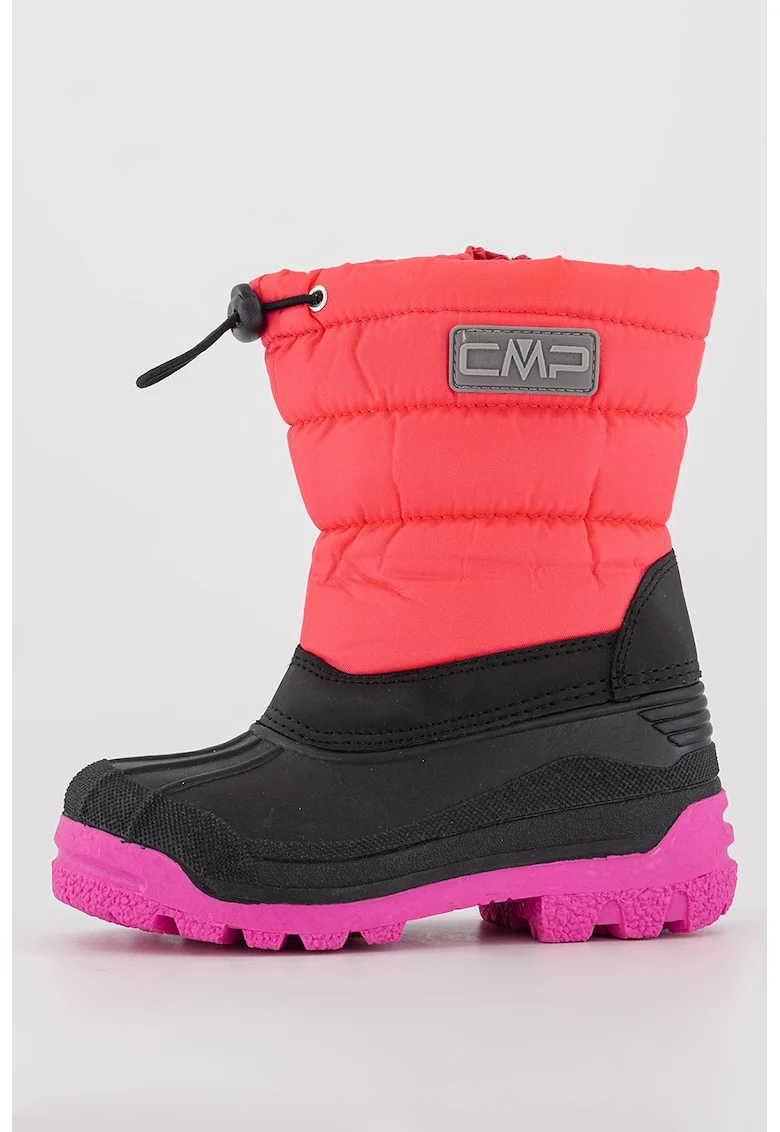 Cizme mid-calf de iarna cu segment matlasat Sneewy, Negru/Roz aprins