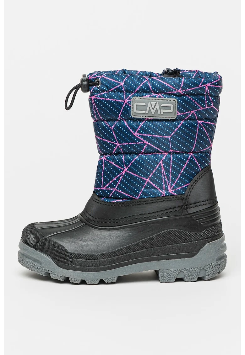 Cizme mid-calf de iarna cu segment matlasat Sneewy, Negru/Fucsia/Bleumarin