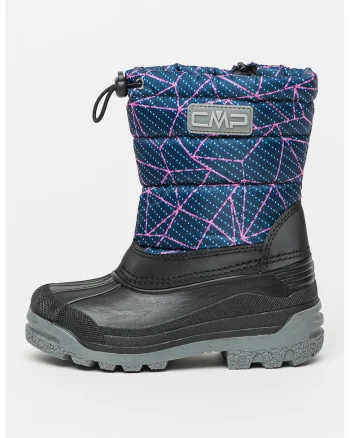 Cizme mid-calf de iarna cu segment matlasat Sneewy, Negru/Fucsia/Bleumarin