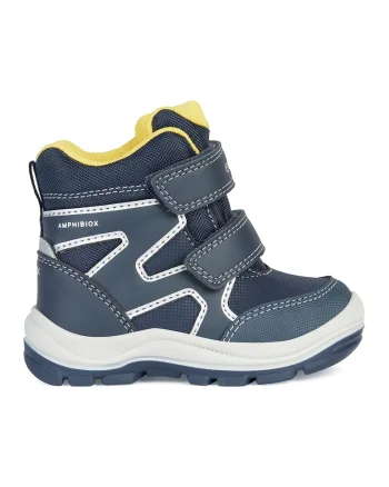 Ghete cu inchidere velcro, Galben/Bleumarin