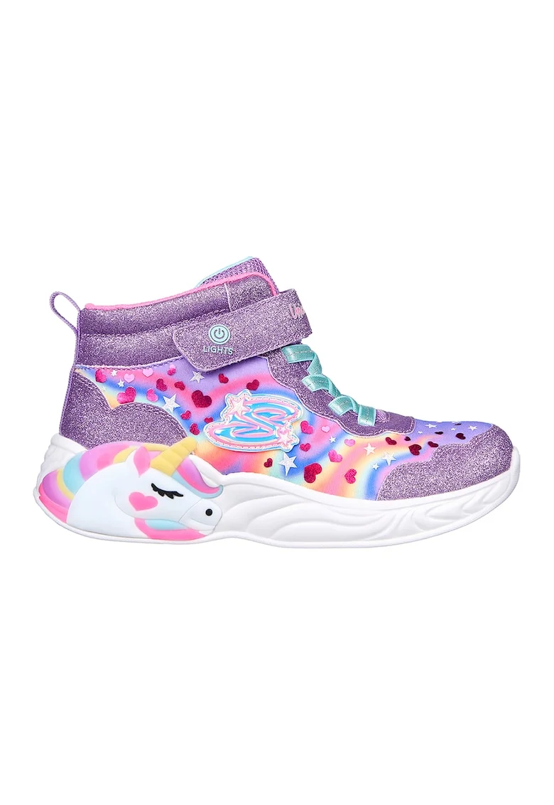Ghete cu LED-uri Unicord Dreams-Magic, Violet/Roz/Albastru