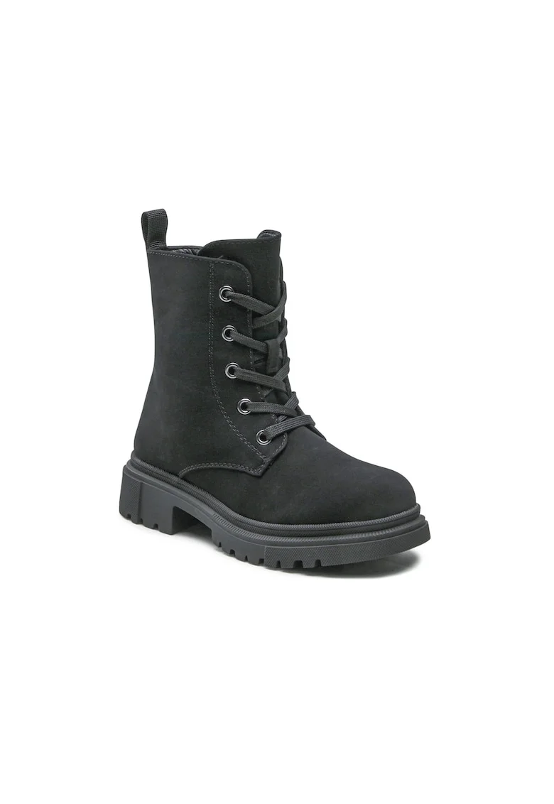 Cizme fete,  5904862152356, Piele ecologica, Negru, Negru