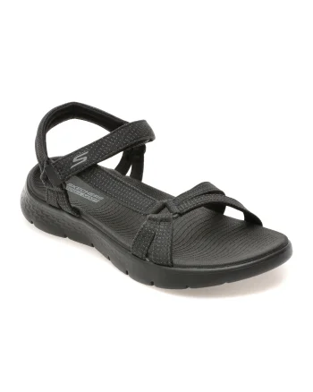 Sandale SKECHERS negre, GO WALK FLEX SANDAL, din material textil