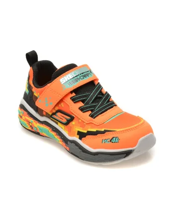 Pantofi sport SKECHERS portocalii, MEGA SCENE, din material textil