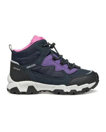 Ghete cu logo discret, Negru/Violet prafuit/Bleumarin