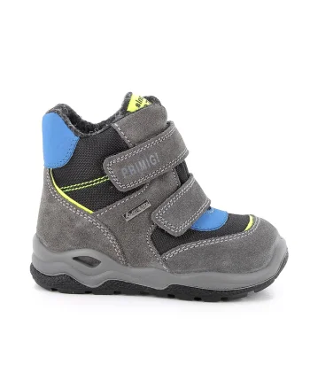 Ghete de piele intoarsa cu velcro, Gri/Negru stins