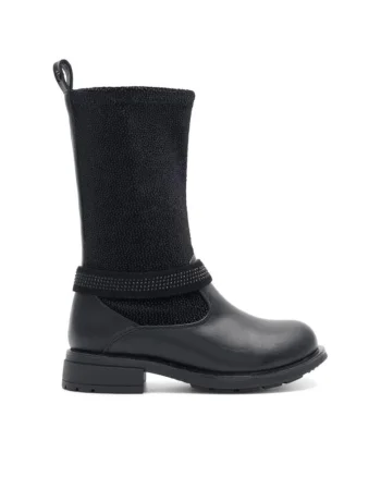 Cizme copii, 8085,  Sintetic, Negru