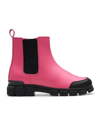 Ghete de piele Evyn, Negru/Roz pastel