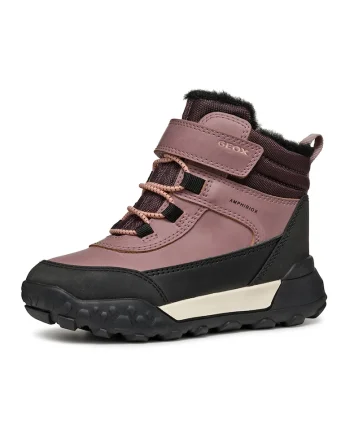 Ghete impermeabile cu bareta velcro, Negru/Violet tyrian/Roz prafuit