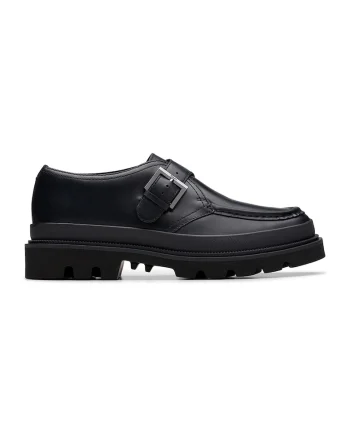 Pantofi loafer din piele cu curele, Negru