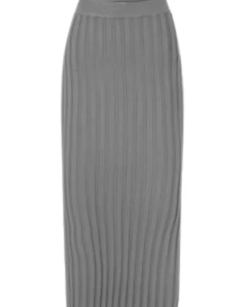 Fusta midi Delicatelove, gri, 100% casmir, pentru femei, set elegant,
