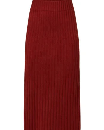 Fusta midi Delicatelove, rosu, 100% casmir, pentru femei, set elegant,