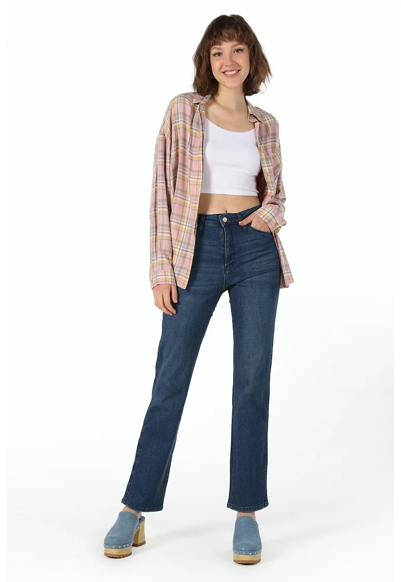 Blugi regular fit cu talie medie Mila 792, Bleumarin