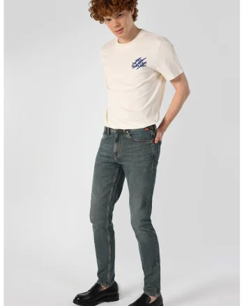 Blugi slim fit 041 Danny, Albastru prafuit