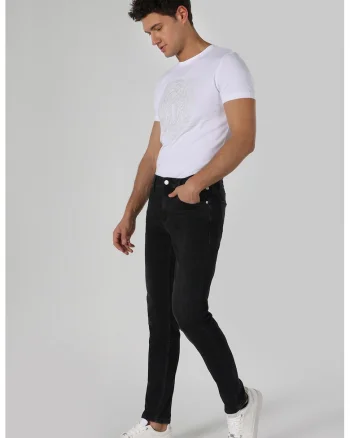 Blugi slim fit cu talie joasa 41 Danny, Negru
