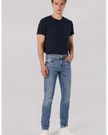 Blugi slim fit cu 5 buzunare, Albastru deschis