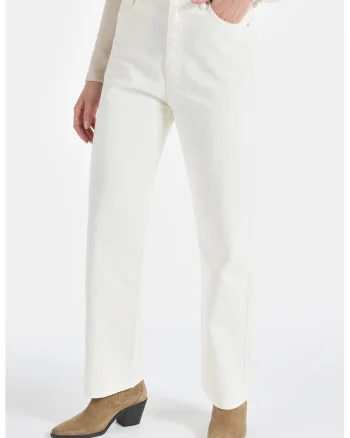 Blugi slim fit cu croiala dreapta, Alb murdar