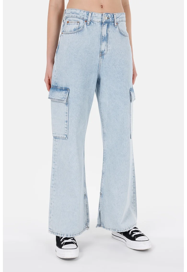 Blugi cargo, Albastru pastel