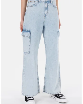 Blugi cargo, Albastru pastel