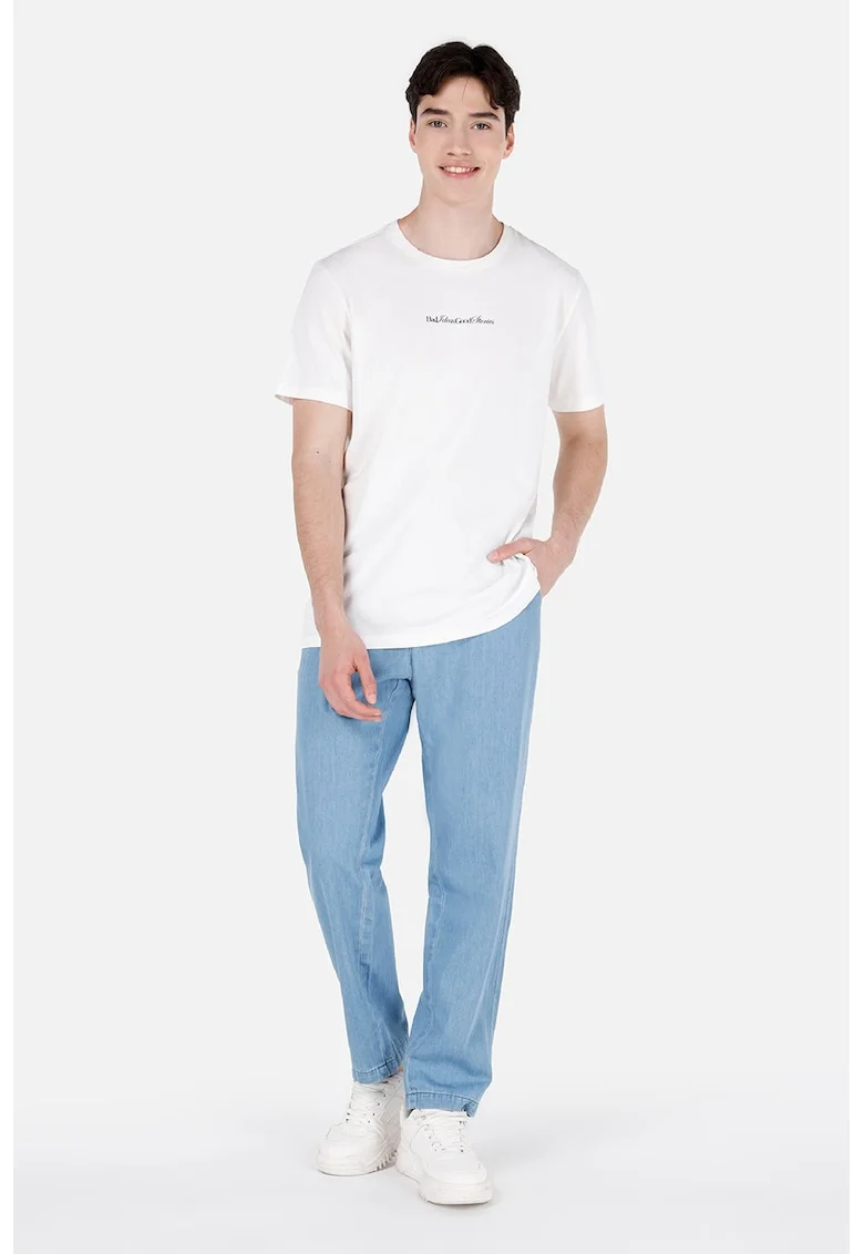 Pantaloni din material chambray, Albastru pastel