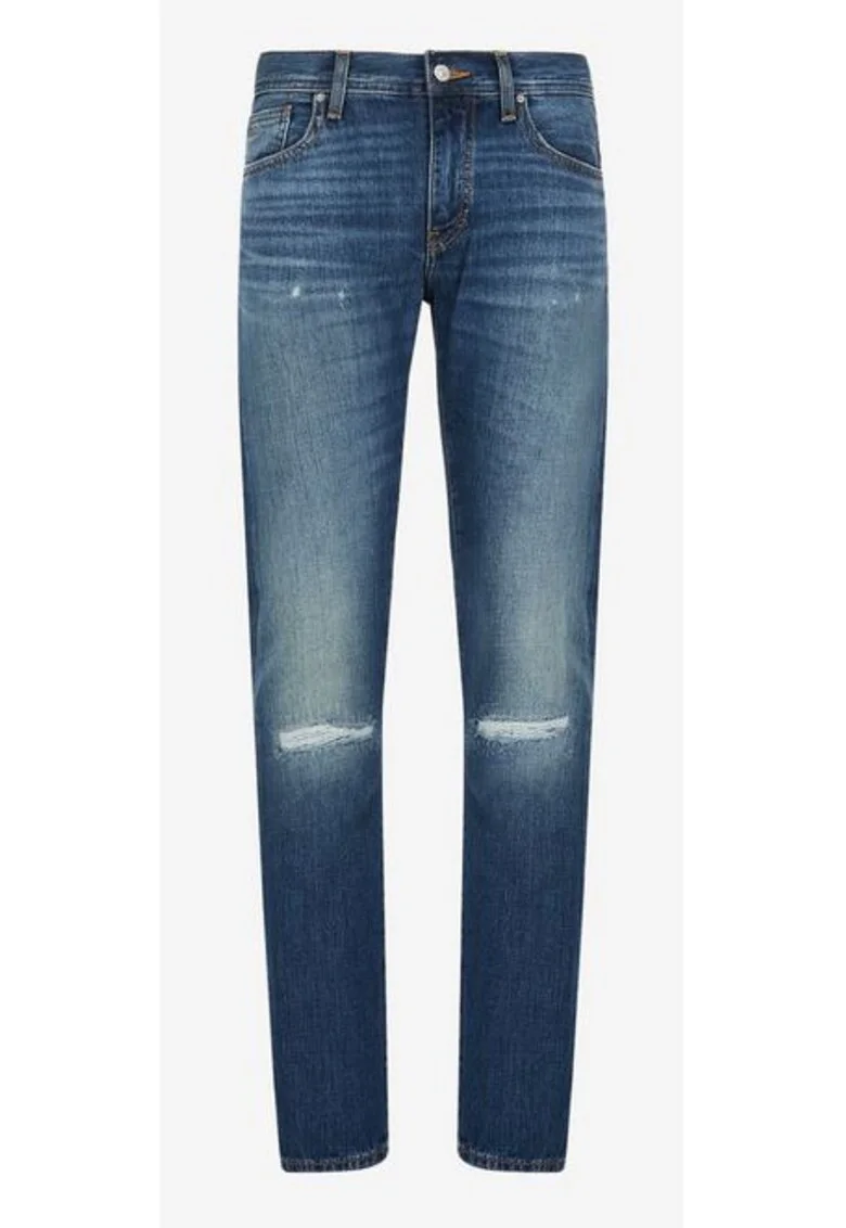 Blugi skinny cu aspect deteriorat