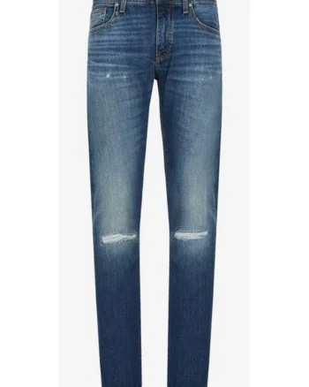 Blugi skinny cu aspect deteriorat