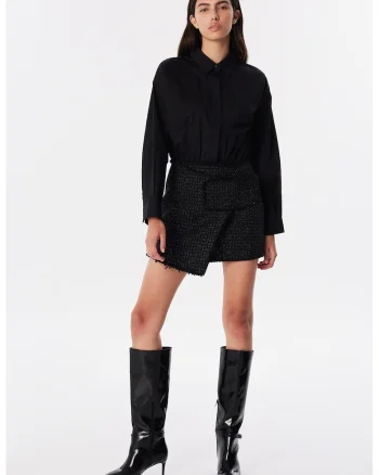 Rochie scurta din bumbac, Negru