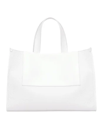 Geanta shopper de piele ecologica, Alb