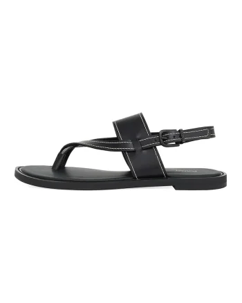 Sandale slingback de piele, Negru