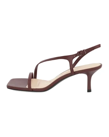 Sandale de piele cu toc clasic, Maro cognac