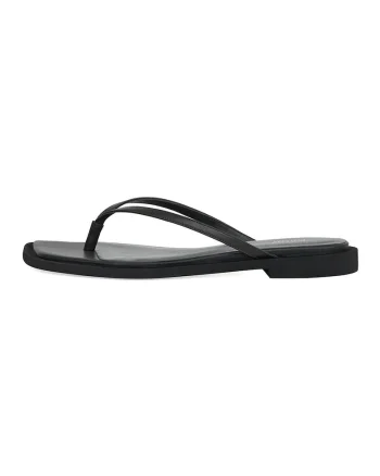 Papuci flip-flop de piele, Negru