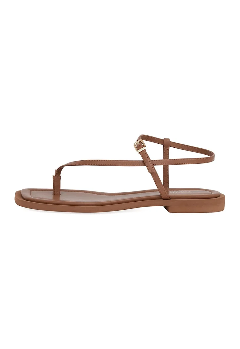 Sandale de piele cu catarame, Caramel