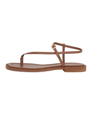 Sandale de piele cu catarame, Caramel