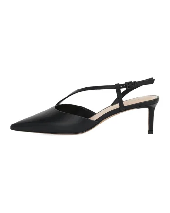 Pantofi slingback de piele, Negru