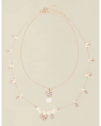 Colier dublu cu pandantive, Auriu rose