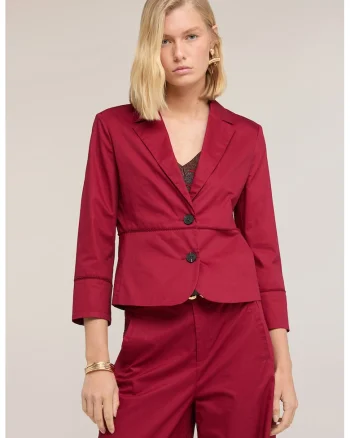 Sacou crop de bumbac, Rosu inchis