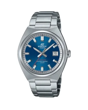 Ceas  Edifice EFB-109D-2AVEF, quartz, argintiu, cadran albastru, 39mm, rezistent la apa 100m