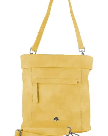 Geanta umar dama piele ecologica galben 31 x 32 x 13 cm, Liselotte "Mad'l Dasch",