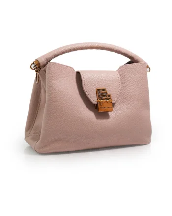 Geantă dama  3146, piele naturală, roz, 30x15x10cm