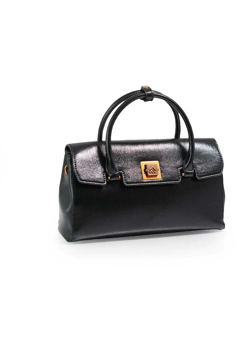 Geantă de damă  3322, piele naturală, negru, 30x15x10cm