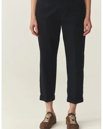 Pantaloni chino cu terminatie rulata, Albastru ultramarin