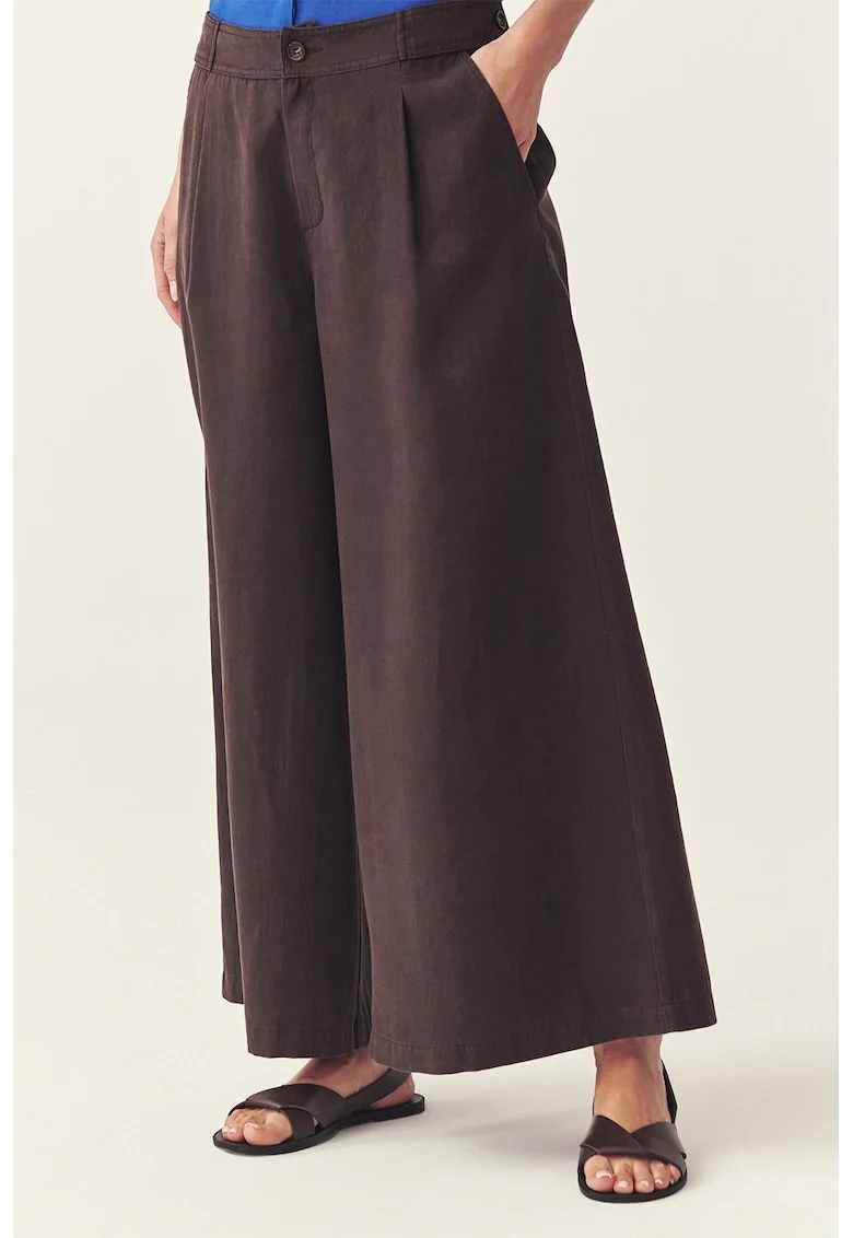 Pantaloni cu croiala ampla Maskan, Maro inchis