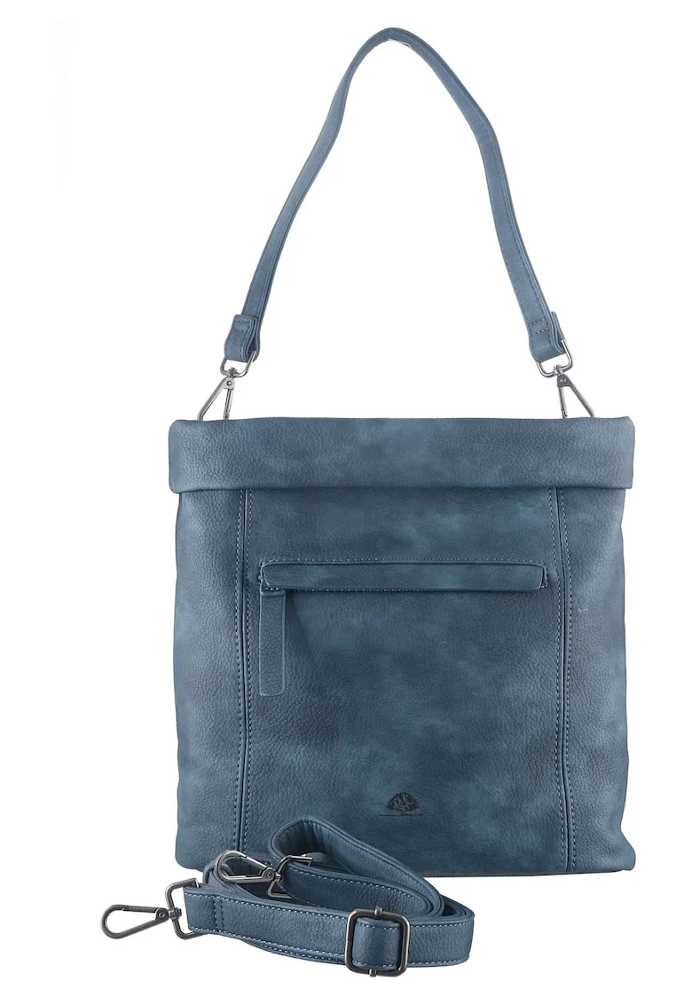 Geanta umar dama piele ecologica 31 x 32 x 13, Liselotte, Gri petrol, 32 x 13 x 31 cm