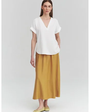 Bluza cu decolteu in V, Alb