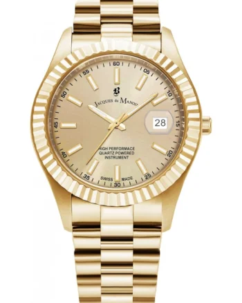 Ceas unisex JACQUES DU JWG03002, aur alb, clasic