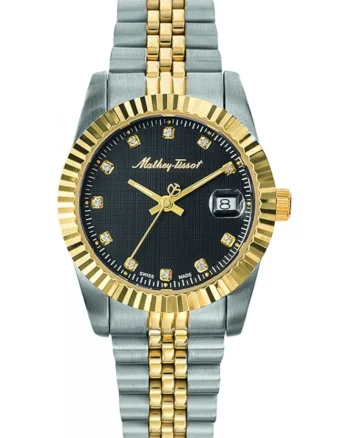 Ceas de dama MATHEY-TISSOT D810BN, clasic, de culoare aurie, potrivit pentru perechi