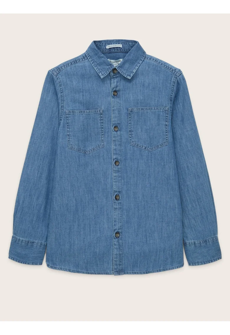 Camasa din chambray cu maneca lunga,