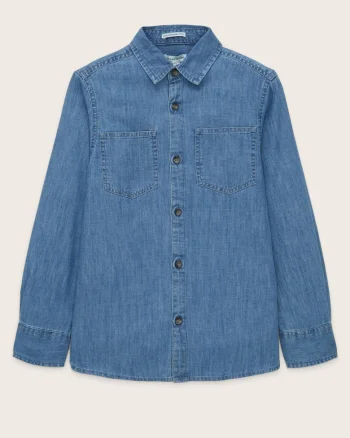 Camasa din chambray cu maneca lunga,